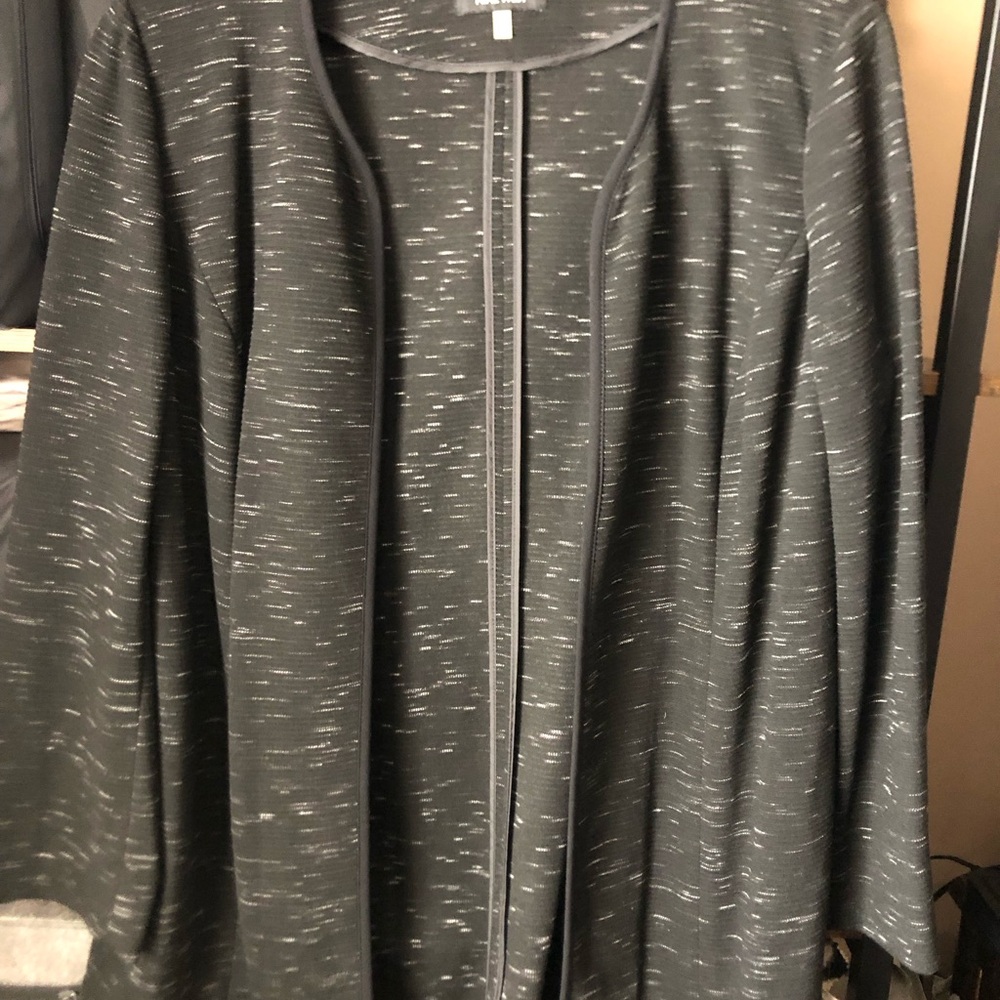 Nine West Black Textured Open Blazer Jacket Women's 16W